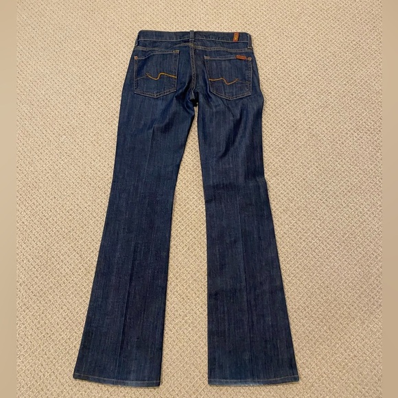 7 for all Mankind Dark Wash Lightweight Denim Mid-Rise Bootcut Jeans Size 27 - Picture 2 of 7